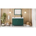 Jeffrey Alexander 48In. Forest Green Theodora Vanity, Lavante Cultured Marble Vessel Vanity Top, Intgrtd Rctngl Bowl VKITTHE48GNLAR